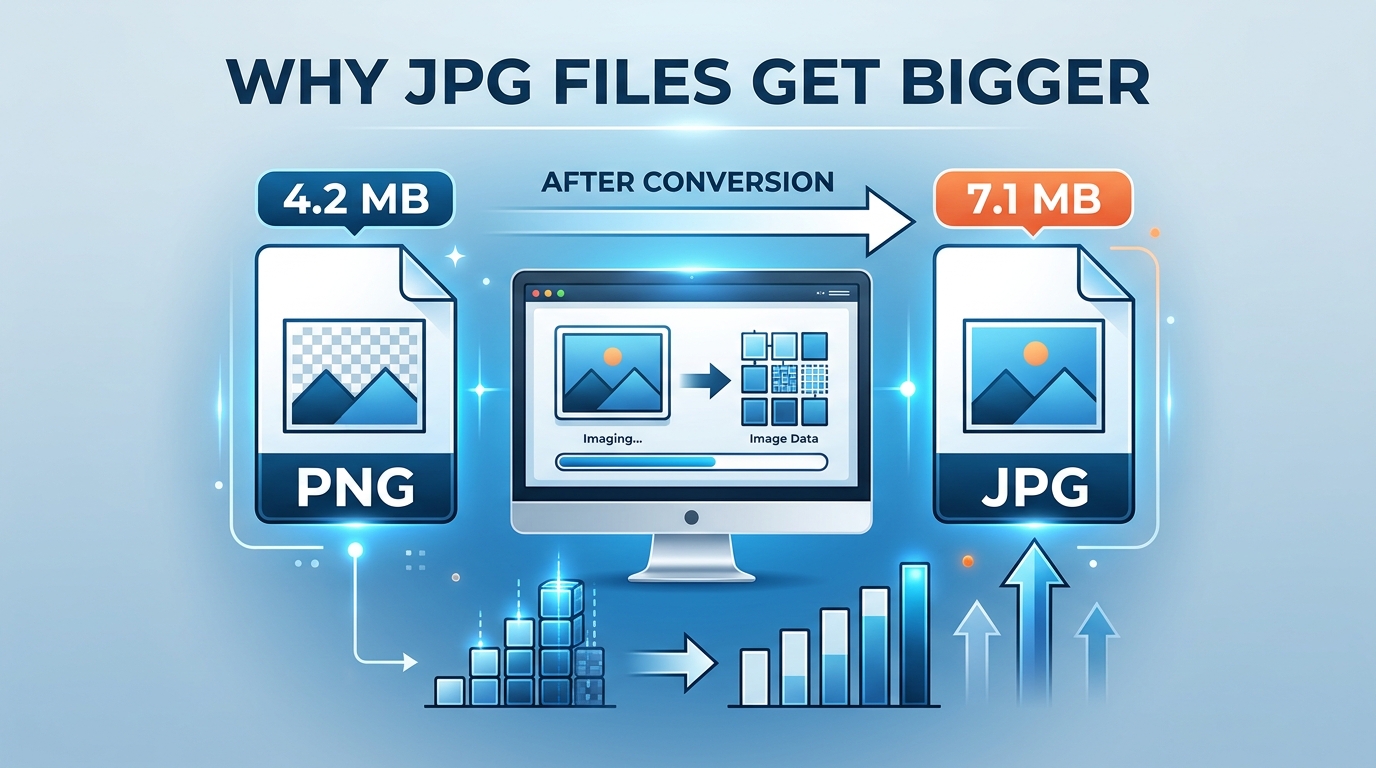 Image file size comparison concept